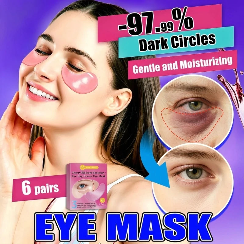 GlowRitual™ Cherry Blossom Hydrogel Eye Masks — 6-Pack
